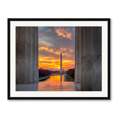 Fiery Sunrise Over Washington Dc Print by Steven Heap