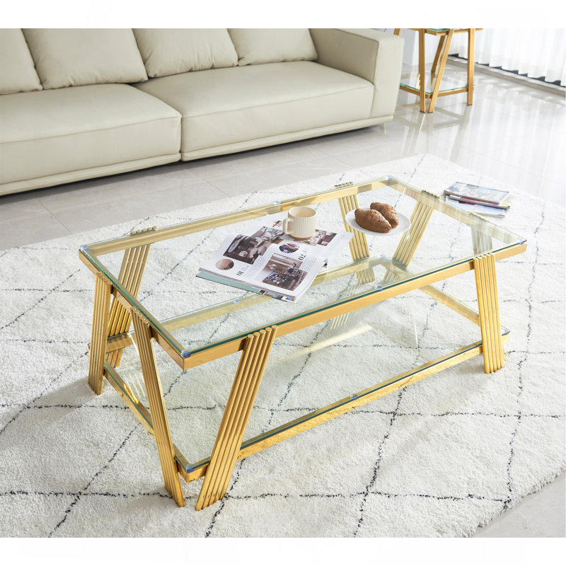 Table basse 47 po, Doré