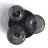 3 Light Dimmable Matte Black Glass Chandelier