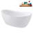 63" Streamline Soaking Glossy White Freestanding Tub and Tray With Internal Drain-101413191