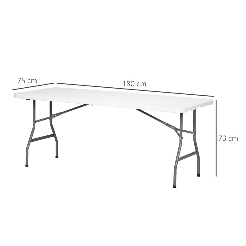 Carenza Rectangular Metal Outdoor Camping Table , 180cm cm W 75cm cm D