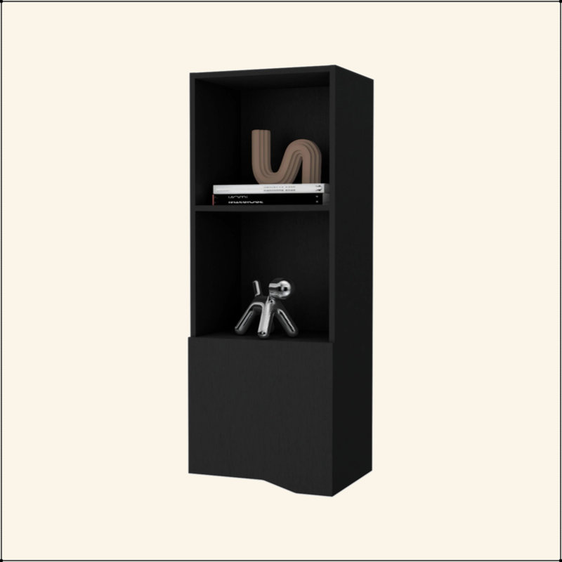 Black Wall Cabinet With One Door