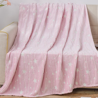 Ben & Jonah Glow In The Dark Star Light Throw Blanket – 50 X 70 Inch Soft Polyester, Luminous Star Design For Cozy Nights
