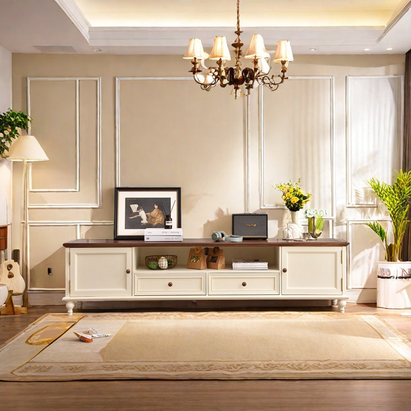 Meuble télé de grande capacité, rangement propre, 78.74"