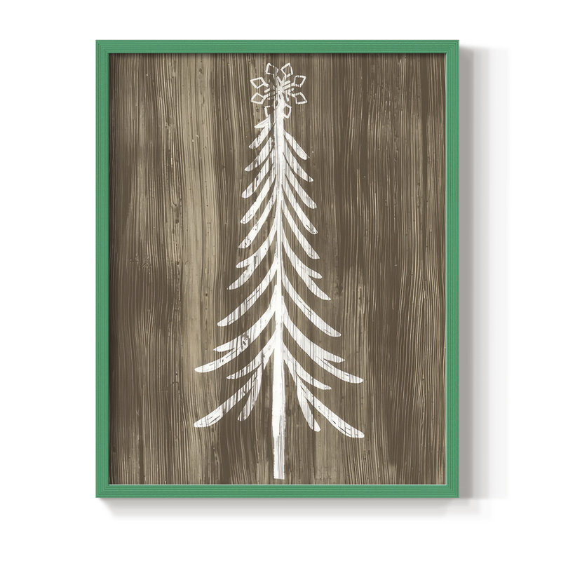 Impression encadrée Barnwood Wonderland - bois massif, Vert, H 11 po x l 9 po