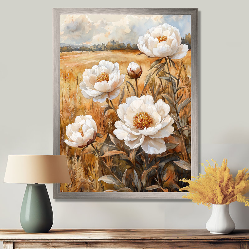 Bowerton - impressions murales florales, Reproduction encadrée d'une seule photo, Argent argent, H 20 po x l 12 po