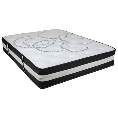 Matelas à ressorts ensachés certifiés CertiPUR-US de 12 po Capri et surmatelas en mousse viscoélastique gélifiée de 3 po