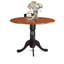L'ensemble 3 pièces de table et chaises de cuisine comprend une table de salle à manger ronde avec Dropleaf et 2 chaises en bois massif, noir et cerise-319205474-319205472