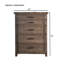 Commode de chambre à coucher 5 tiroirs en bois massif de style transitionnel avec glissières à roulement à billes