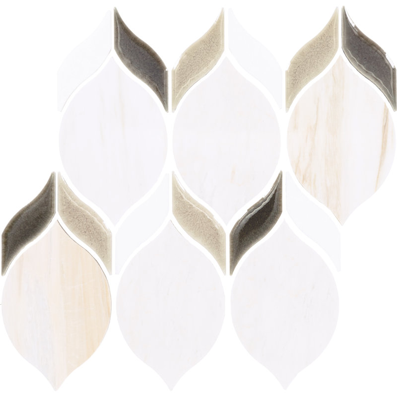 Daltile Fonte Double Leaf Mosaic (10 PC Per Carton) (5.50 SQFT Per Carton), White