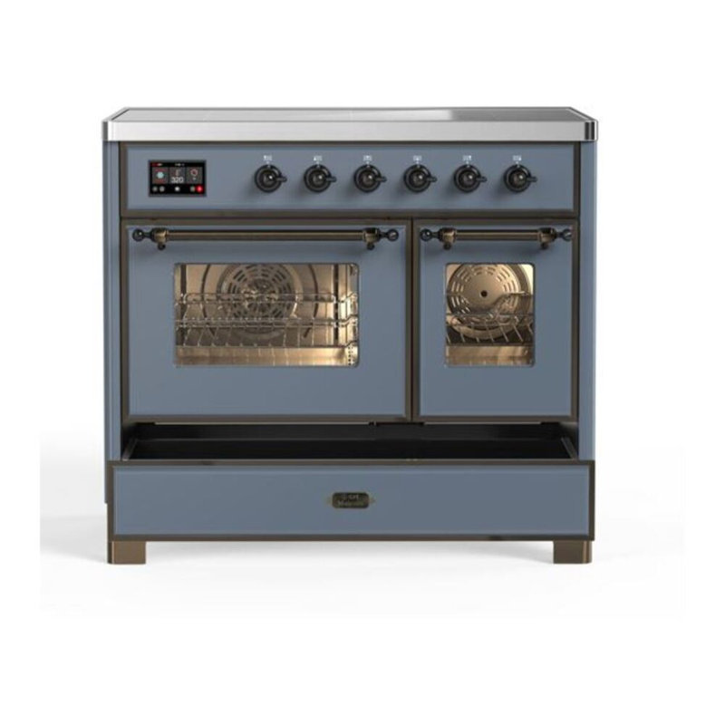 Majestic II 40" Freestanding Induction Range, Blue Gray/Bronze