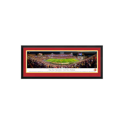 NCAA 'Iowa State Cyclones Night Football 50 Yard Line' by James Blakeway - Picture Frame Photographic Print on Paper