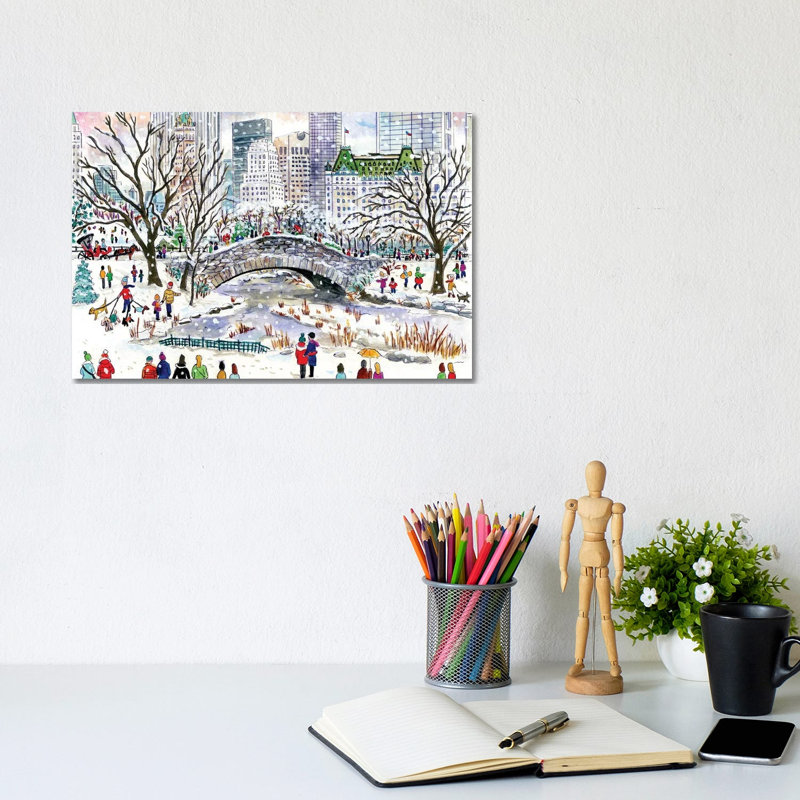Central Park Bridge Winter- Gallery-Wrapped Canvas Giclée