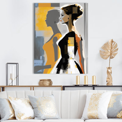 Silhouette de femme gracieuse I sur toile