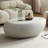 43.31" Matte Oval Rocks Coffee Table