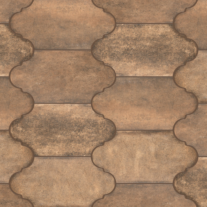 Alhama 6" x 13" Porcelain Stone Look Wall & Floor Tile, Cotto