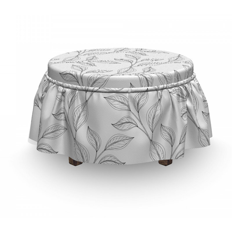 Housse pour repose-pieds boho leaves