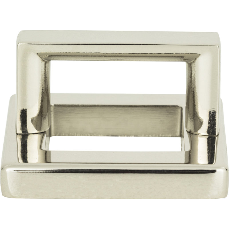 Modern Polished Nickel Square Finger Pull with Mounting Hardware
