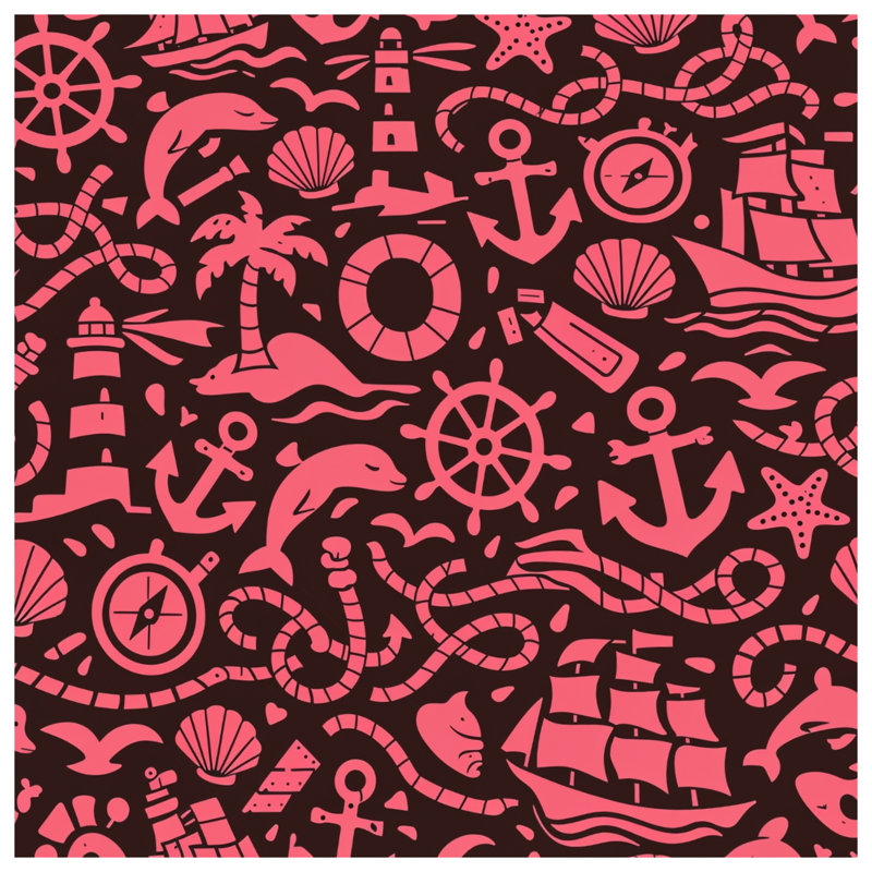 Nautical Elements Collage Comforter, Queen