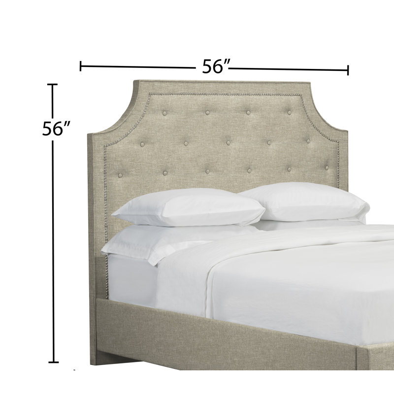 Tête de lit à panneau rembourré Tarpley, Lin - Beige, Double