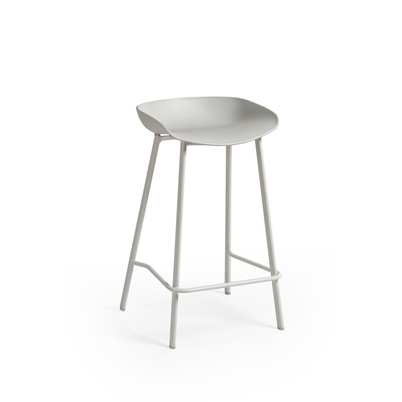 Dragan Counter Stool with Metal Frame, Grey
