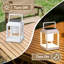 Lampe de table blanche blanche alimentée à l'énergie solaire, contrôle tactile imperméable portable à intensité variable, rechargeable pour le camping en terrasse-124525165