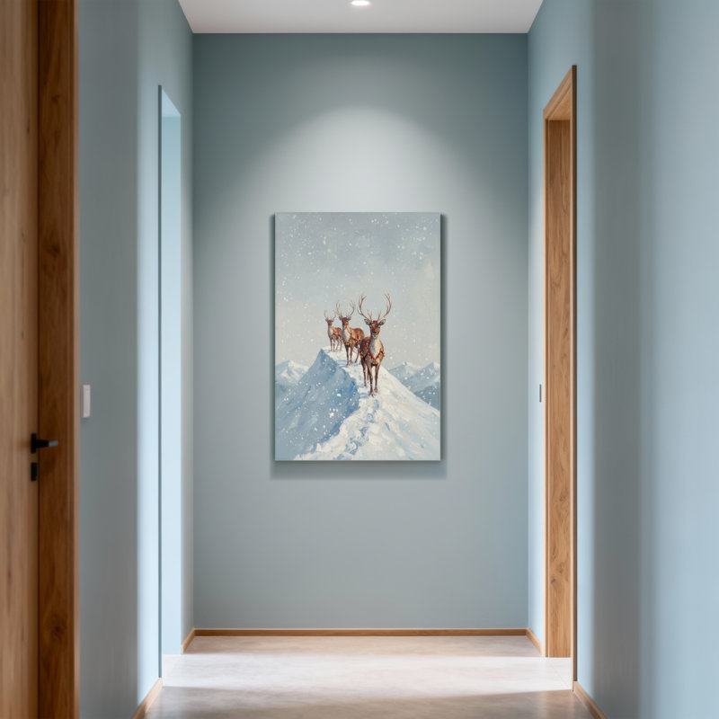 Animaux, paysage de neige, cerf, paysage d'hiver