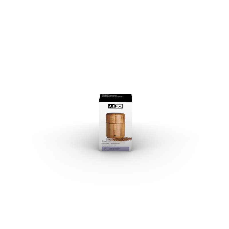 AdHoc Natural Wood Flaxseed and Sesame Seed Mill