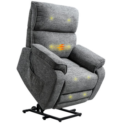 Massage Power Lift Recliner Chenille