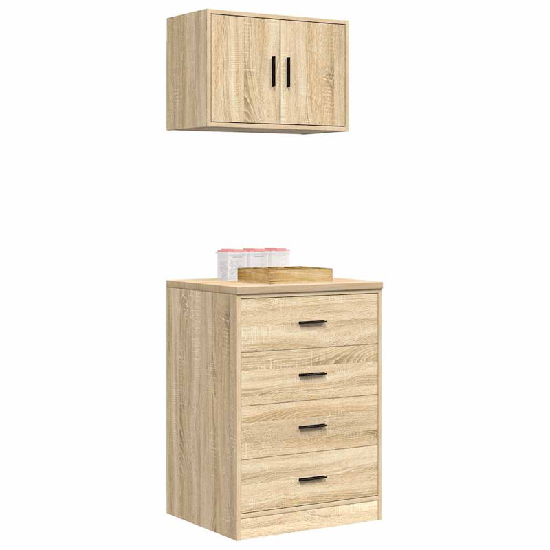 2 Piece Garage Cabinet Part Or Accessory, Sonoma Oak