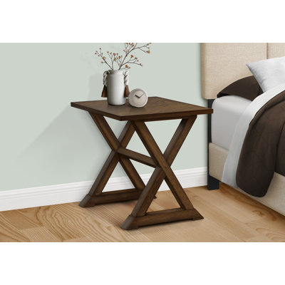 Table d'appoint, bout, table d'appoint, carré, table de chevet, chambre à coucher, lampe, placage brun, transitionnel
