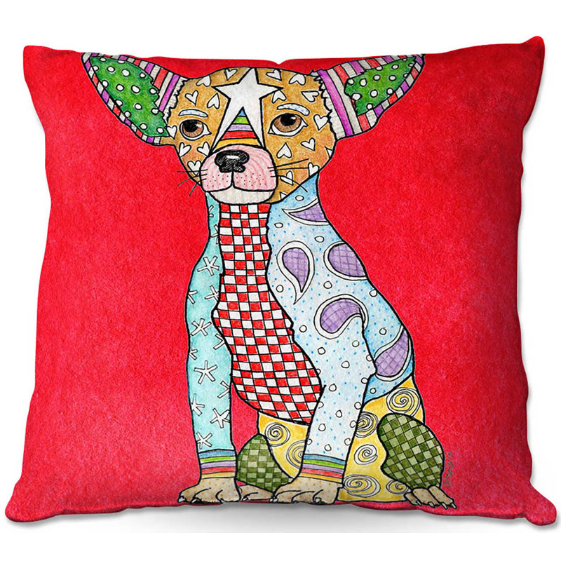 Reversible Throw Pillow, 20" x 20", Red