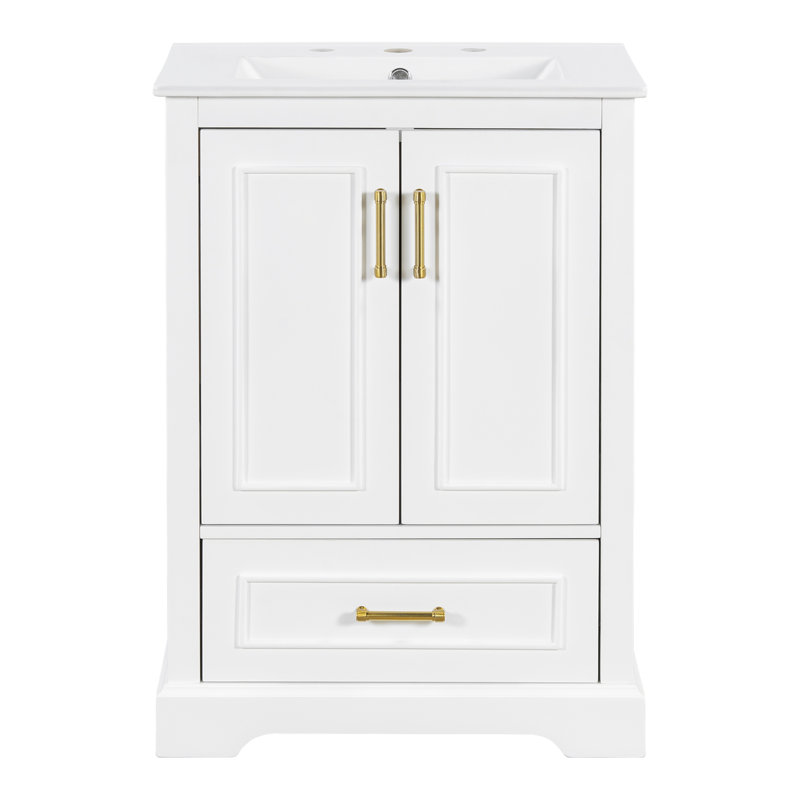 Meuble-lavabo 24 po avec lavabo, Blanc, 24"