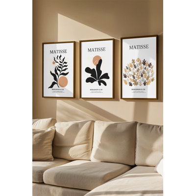 Élégant ensemble de peintures en panneau de fibres à densité moyenne encadrées (3 pièces), 13,0 x 19,0 po chacune | Cadre 100% bois massif (0,8 po d'épaisseur) | Impression numérique éclatante | Parfait pour le salon, la chambre à coucher ou le bureau, design élégant et moderne