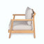 Fauteuil club de patio en bois d'acacia avec coussin résistant à l'eau (1 pièce)