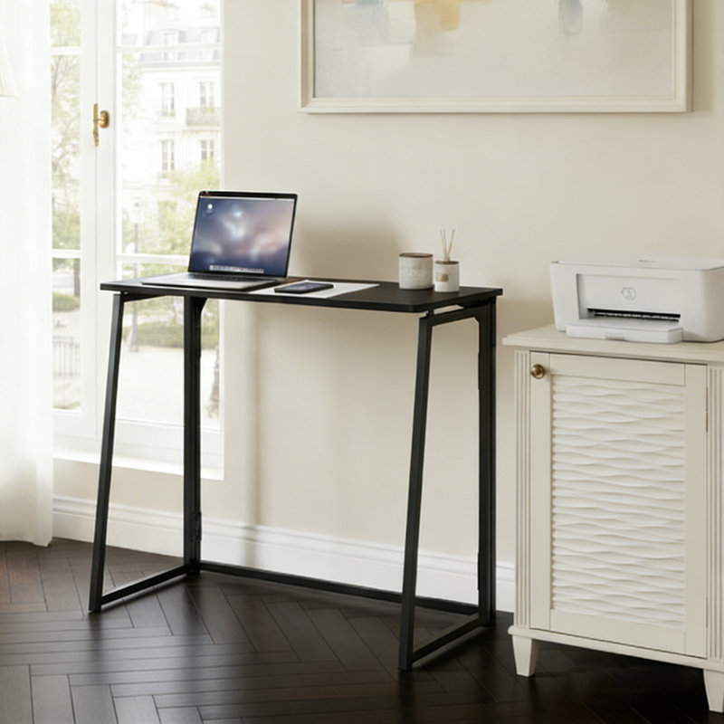 Metal Base Computer Desk, Black, Black