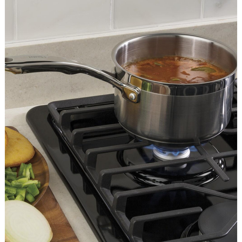 Natural Gas Cooktop with 4 Burners, Black