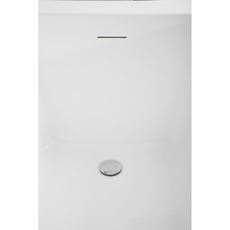 59" Streamline Soaking Freestanding Tub and Tray With Internal Drain, Polished Chrome
