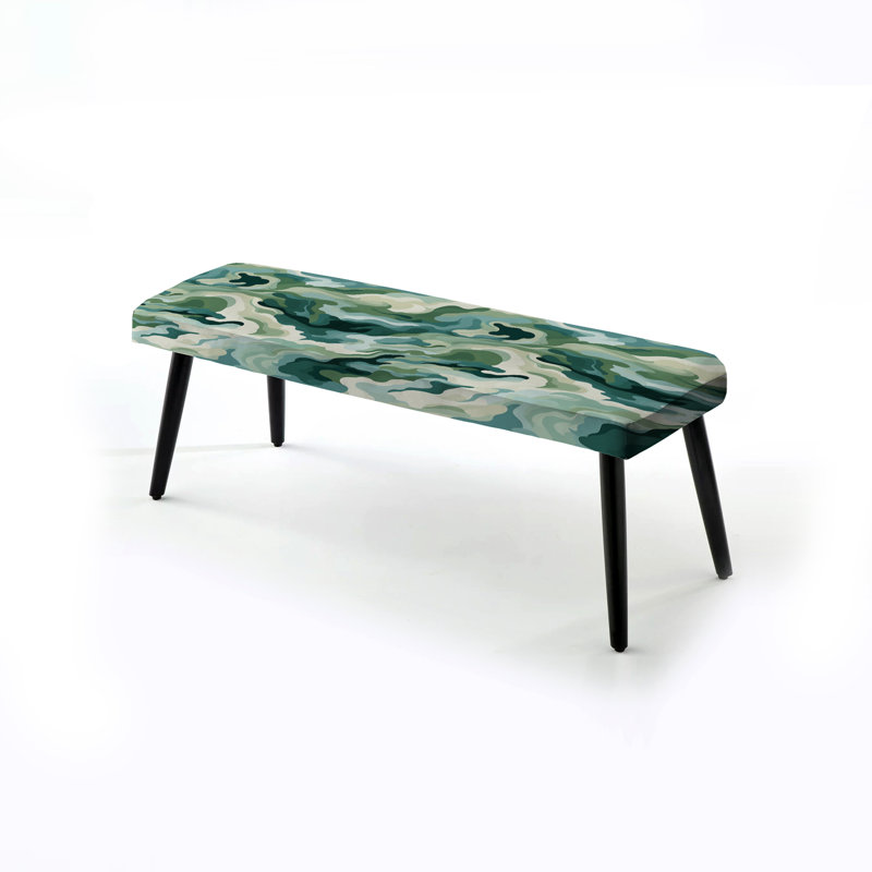 Banc rembourré noir Zen Retreat Serene Camouflage