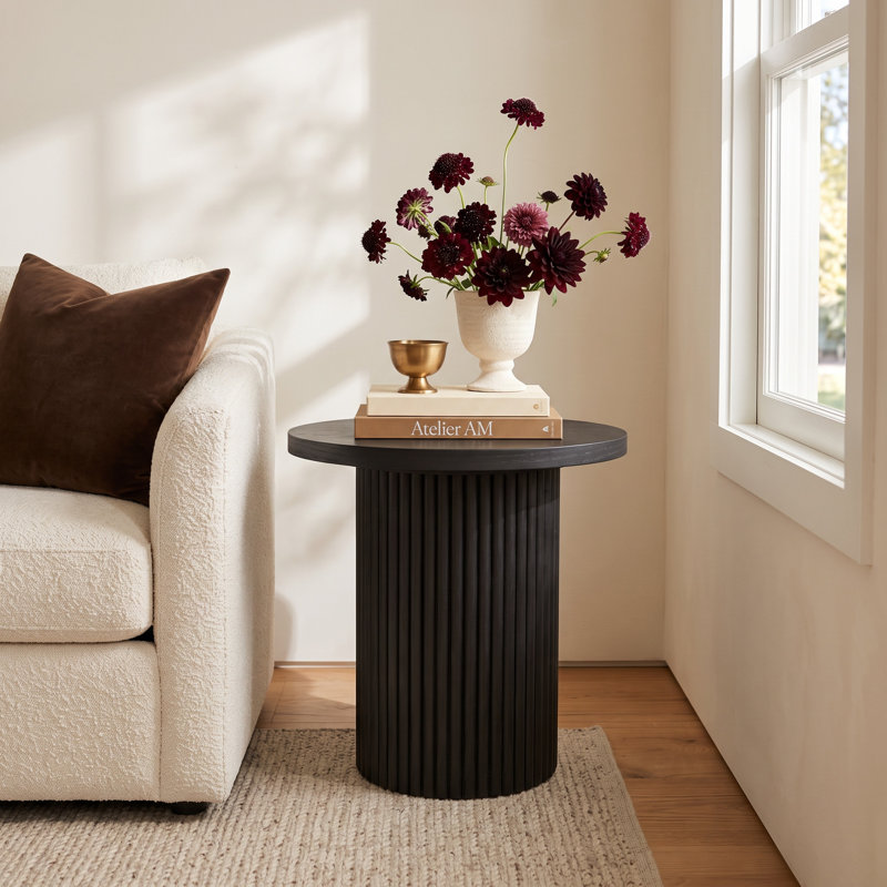 Fairmont Round End Table, Black