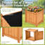 Ensemble de 2 boîtes à fleurs carrées en bois de sapin rustique, pots à fleurs d'extérieur de 18 po avec base amovible et trous de drainage pour patio, jardin et balcon-1629509220