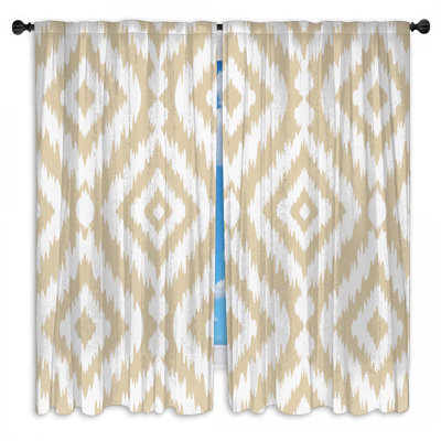 Rideaux obscurcissant beige et blanc Ikat