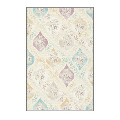 Stylish Woven Carpet (3.9 x 4.0 ft), 100% Polyester, Pile Height: 0.3 in | Antibacterial & Non-Slip Underside, 3D Digital Printing | Machine Washable, Perfect for Home Décor, Living Room & Bedroom Use