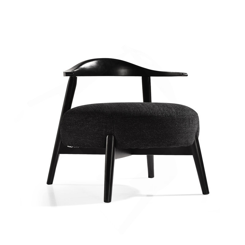 Slavica Upholstered Side Chair high-density reflex foam Fabric+Birch Wood for living room, bedroom, or study
