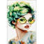 Green Themed Multicolor Woman Portrait Patterned Modern Decorative Rug-2005939252