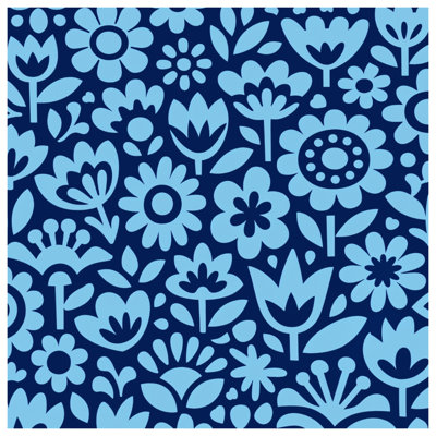 Édredon bleu à motif floral