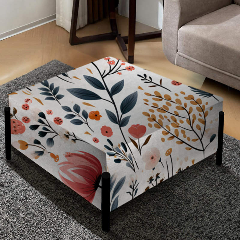 Motif floral de charme rustique rose rustique - grand repose-pieds carré floral