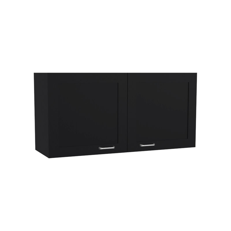 Armoire murale, 2 portes, blanc, Noir