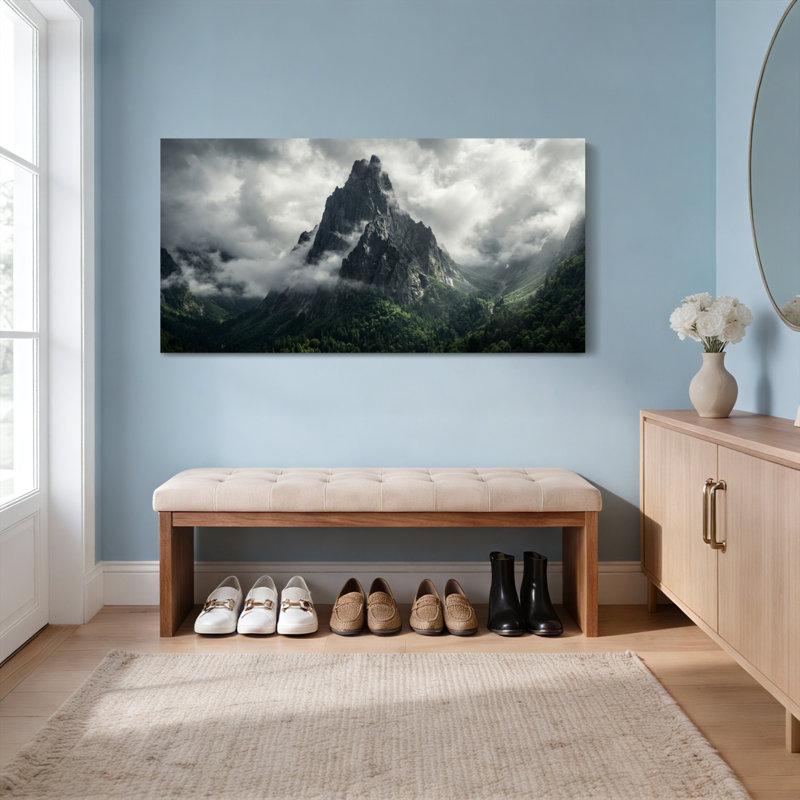 Paysage de montagne, impression sur toile tendue sur toile, ensemble de 1, 4824