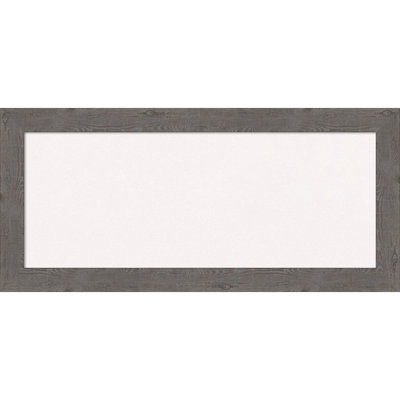 White Cork Board, Rustic Plank Grey Narrow Frame - Bulletin Board, Organization Board, Pin Board